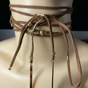 Brown and Gold Choker Necklace